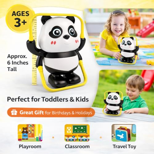 Image of Panda Wind Up Toy with Skipping | Cute Wobbling Panda Toy | Roly Poly Toys for Babies | Infant Interactive & Educational Toys for Toddlers 1-3 Years | Home Decor & Gift (Skipping Panda)