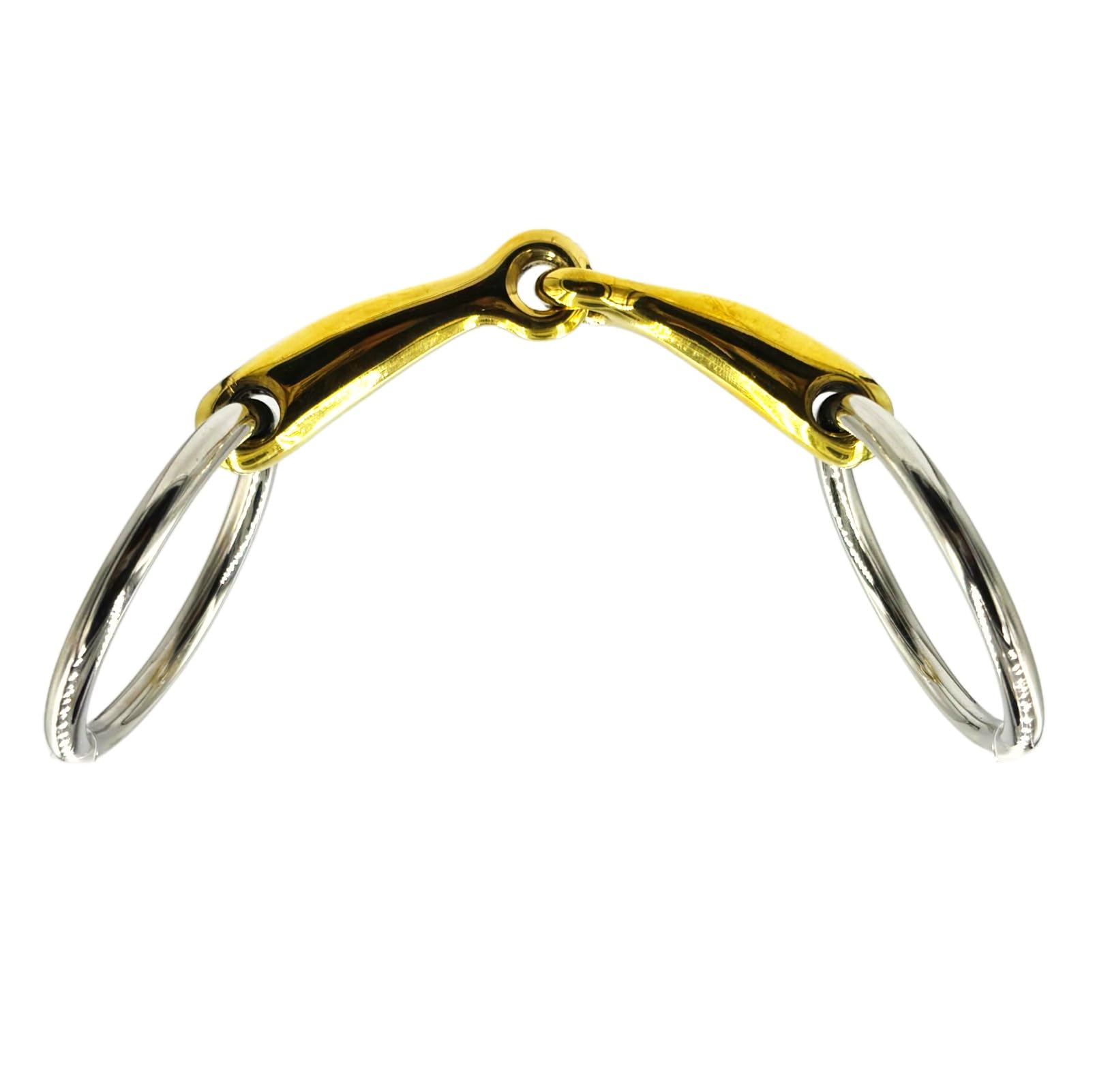 ES0273 Gebiss Wassertrense Einfach Gebrochen aus Kupfer und Edelstahl Ringdurchmesser 60 mm Gebissstärke 14 mm (13.5 cm)