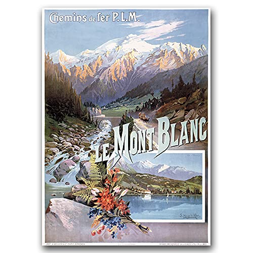 Vintage Posteria Image Vintage 30x40 cm Design Affiche Mur Retro Impression Art Toile - Mont Blanc Français Cover