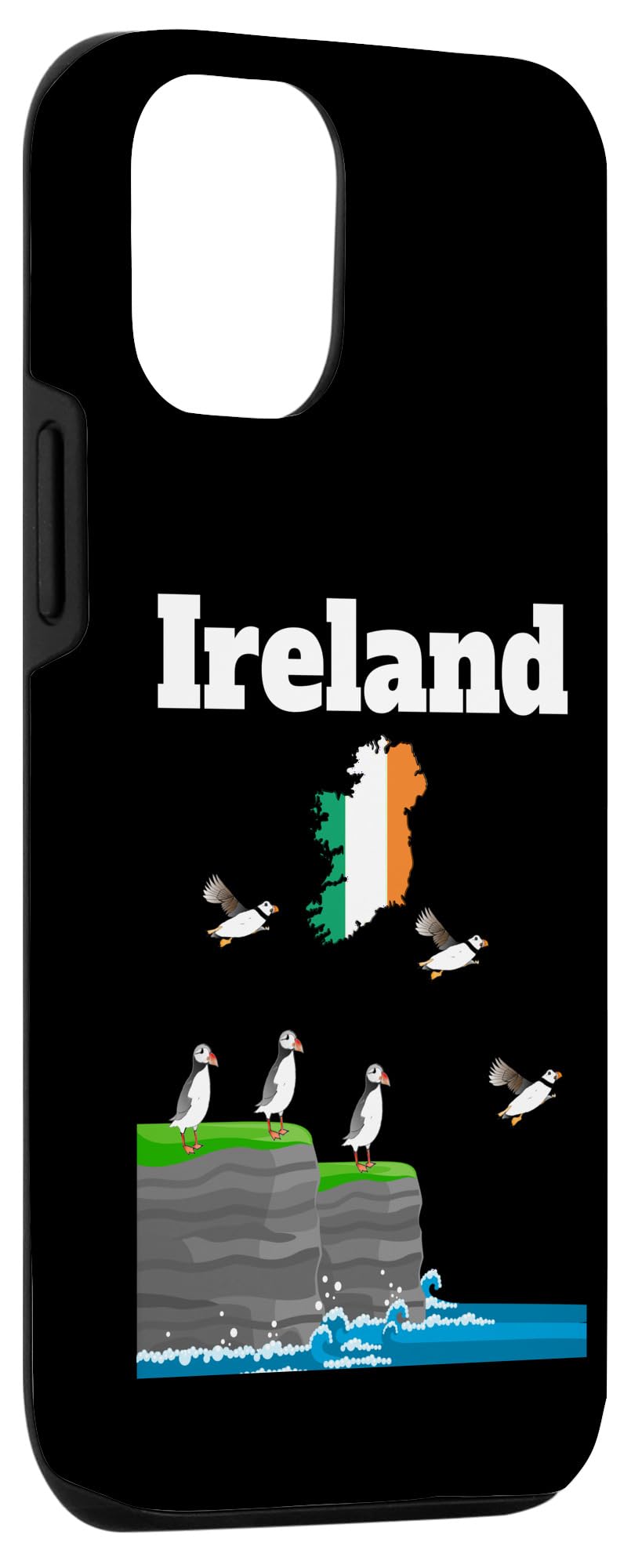 iPhone 13 Pro Ireland Puffin Colony Sea Cliffs Ireland Flag Trip Souvenir Case - Image 3