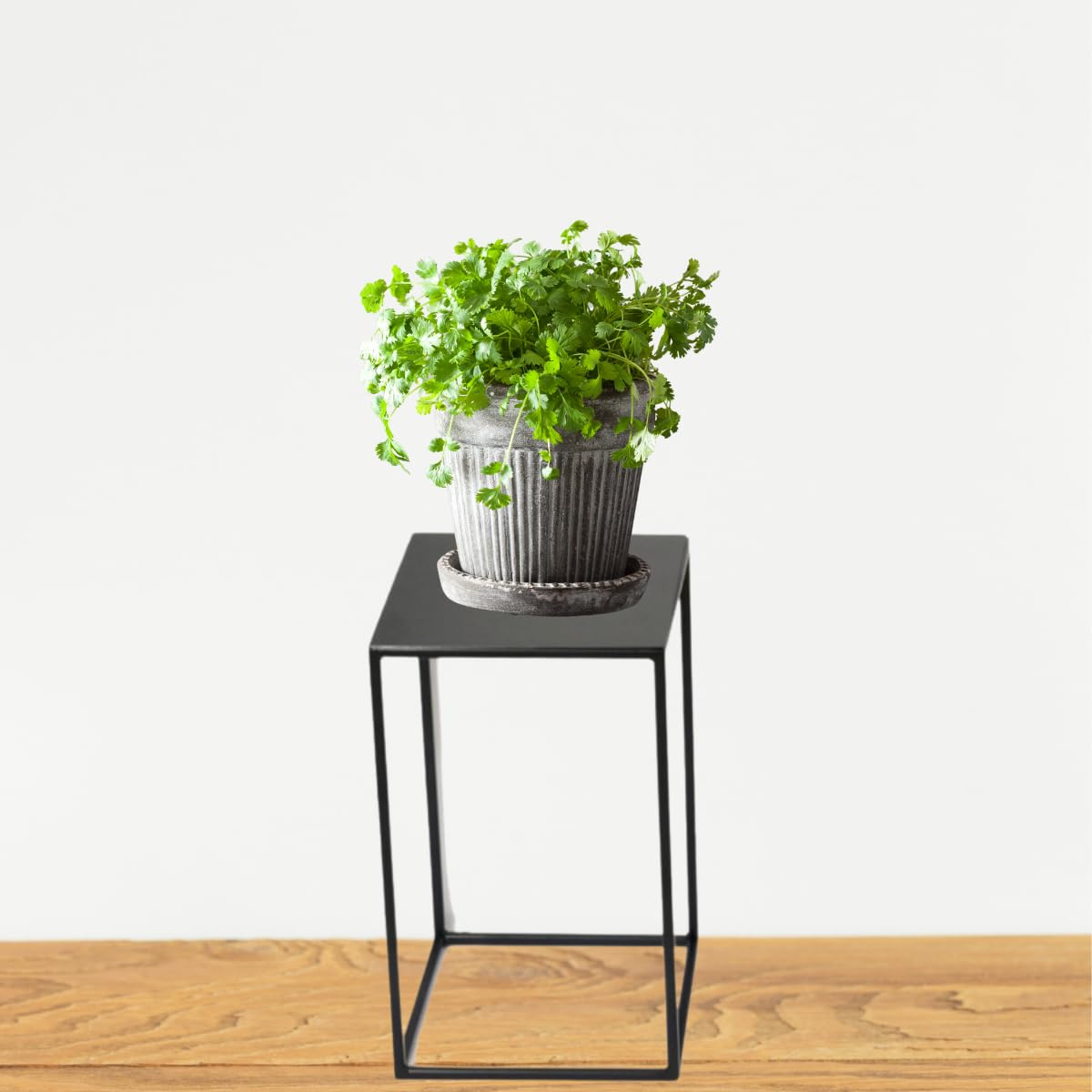 Blumenständer Metall 40cm Schwarz – Stabiler Blumentopfständer Im Industrial Design, Pulverbeschichtet, 24x24 Cm Standfläche Blumenständer Metall 40cm Schwarz – Stabiler Blumentopfständer Im Industrial Design, Pulverbeschichtet, 24x24 Cm Standfläche