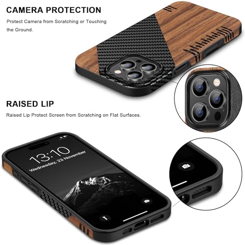 Coque iPhone 16 Pro Max hybride bois carbone cuir étui MagSafe Twill - 4