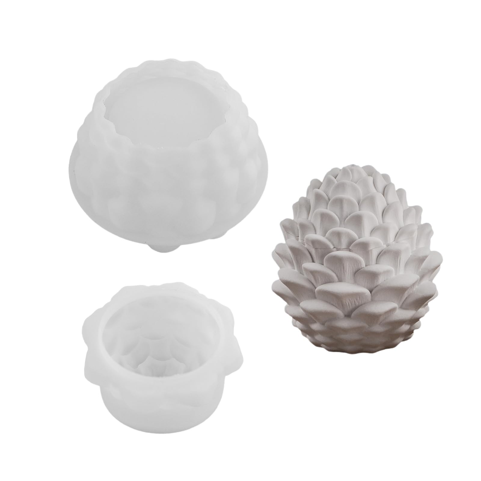 NEWFT Creative Pinecone Design Silicone Mould Set For Crafting Unique Resin Storage Container With Cover