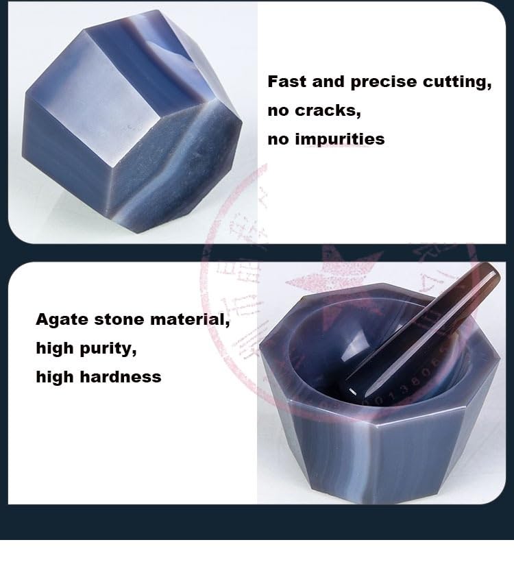 Deepen Natural Agate Mortar with Rod Laboratory Grinding Tank 60mm, 80mm, 90mm(130x108x45mm)