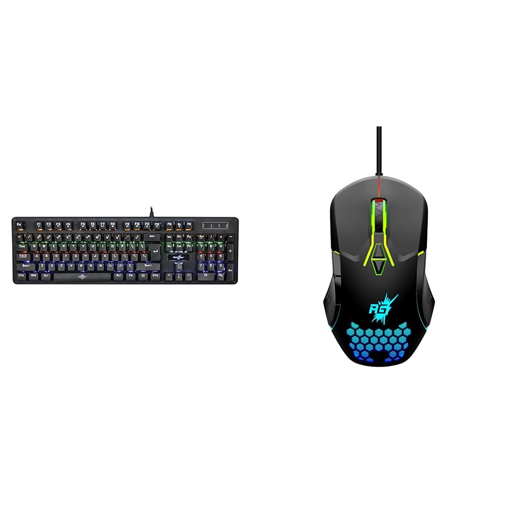 Redgear Shadow Amulet Mechanical Keyboard with Clicky Blue Switch, Rainbow Led Modes, Windows Keyloc