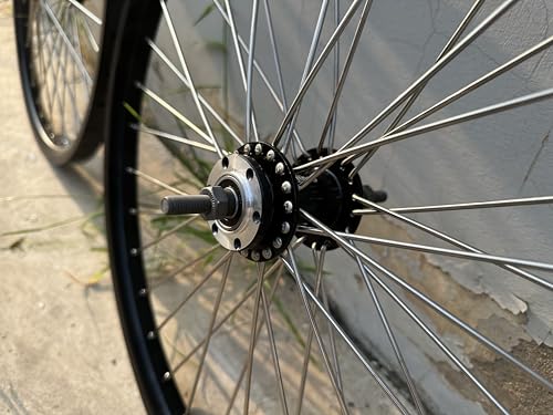AUTES 26 inch Double Wall Aluminum Wheel 680g Rear Heavy Duty Wheel 10G 36 Spokes for MTB/Road/Cruiser Bicycles(Rim Size 22.44“)
