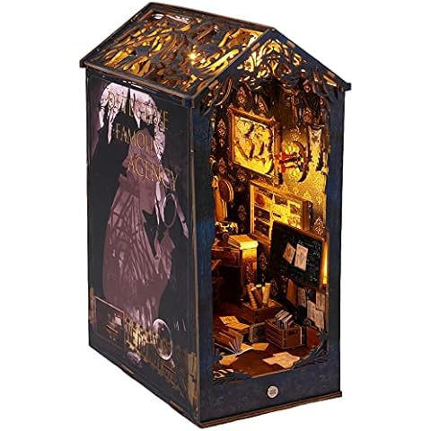Alongen DIY Book Nook Kit with LED Light Cover