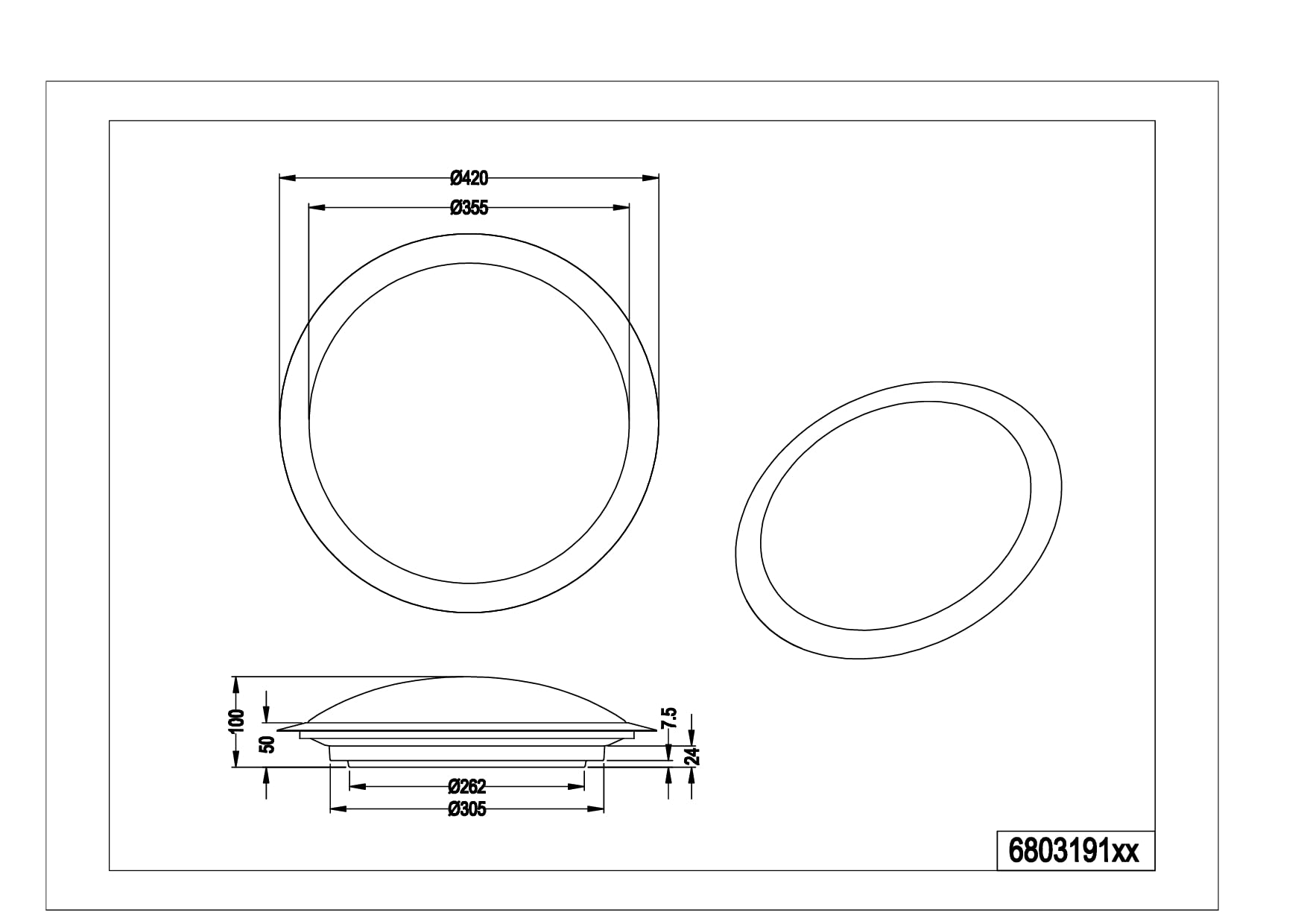 Trio Leuchten LED Bad Deckenleuchte Umberto 680319106, Kunststoff chromfarbig, inklusiv 18.5 Watt LED, Chrom