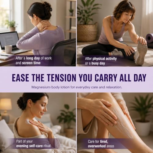 Image of EMPURA Lavender Magnesium Lotion, Relaxing Gifts for Women, 6 Oz | 50% More Lotion, Fast-Absorbing Nighttime Body Lotion with Lavender, Chamomile, Shea Butter & Jojoba Oil, Non-Greasy Feel