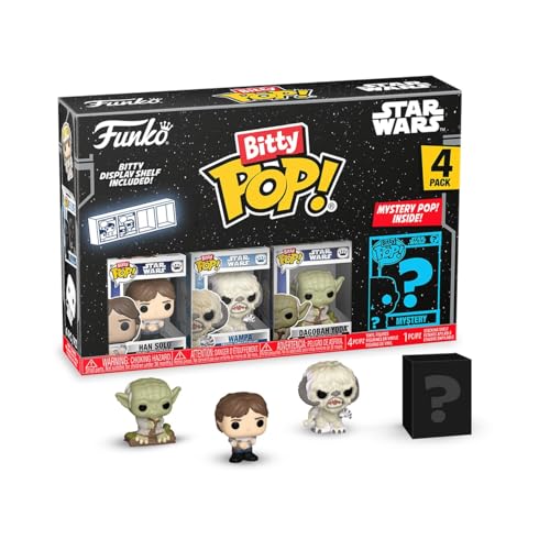 Funko Bitty Pop! SW - Han 4pkund eine Überraschungs-Mini-Figur - 0.9 Inch (2.2 cm) - Star Wars Sammlerstück Stapelbares Display-Regal Inklusive - Geschenkidee Party-Tüten-Strumpf - Movies Fans