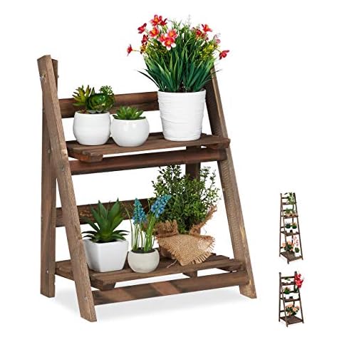Relaxdays étagère escalier fleurs 2 niveaux Cover