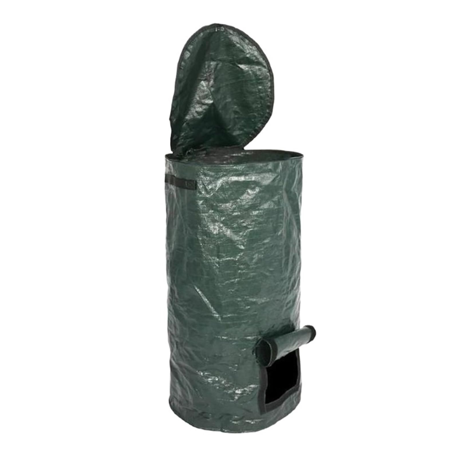 Garden Waste Bags Collapsible Garden Yard Compost Bag With Lid Organic Ferment Waste Collector Refuse Sacks Composter Bin(L)