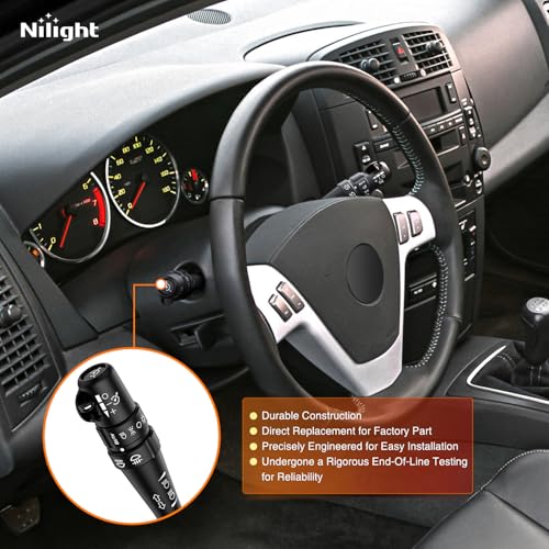 Image of Nilight Turn Signal Switch Compatible with 2004 2005 2006 2007 Cadillac CTS | Fit 2004 2005 2006 Cadillac SRX w /Fog Lights Windshield Wiper Combination Dimmer Lever Switches with Cruise Control