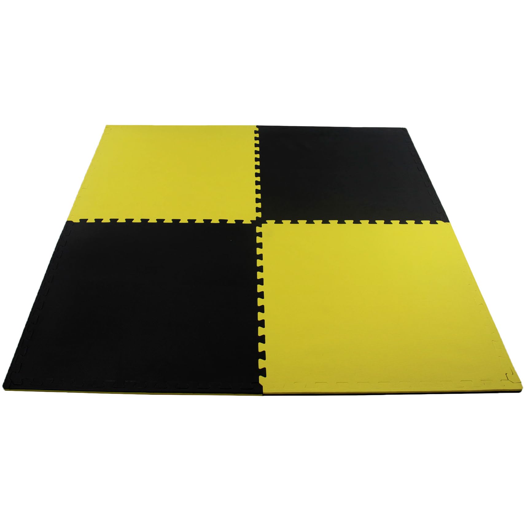 Actiasmat - 40mm Interlocking Martial Arts Mat Black/Yellow Reversible EVA Foam 1m² (Black/Yellow, 40mm x 4 Square Meters)