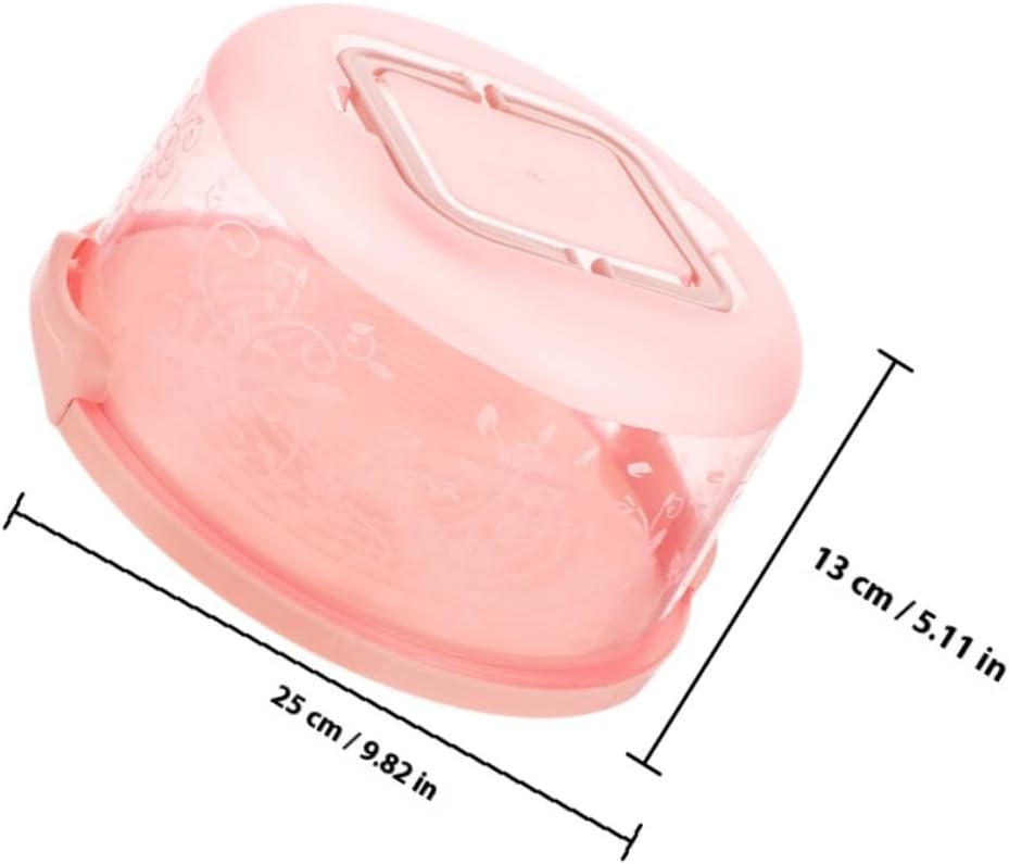 Kichvoe 2pcs Portable Buckle Cake Carrier and Dessert Box Set, Pink Pp Food-grade Plastic Baking Packaging with Handle, Leakproof Cake Storage for Travel and Parties
