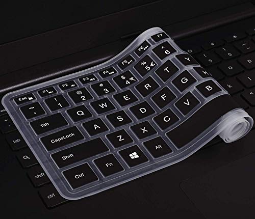 Image of Saco Chiclet Keyboard Skin for 15.6 inch Dell Inspiron 15 5000 i5555 Series (Black with Clear)