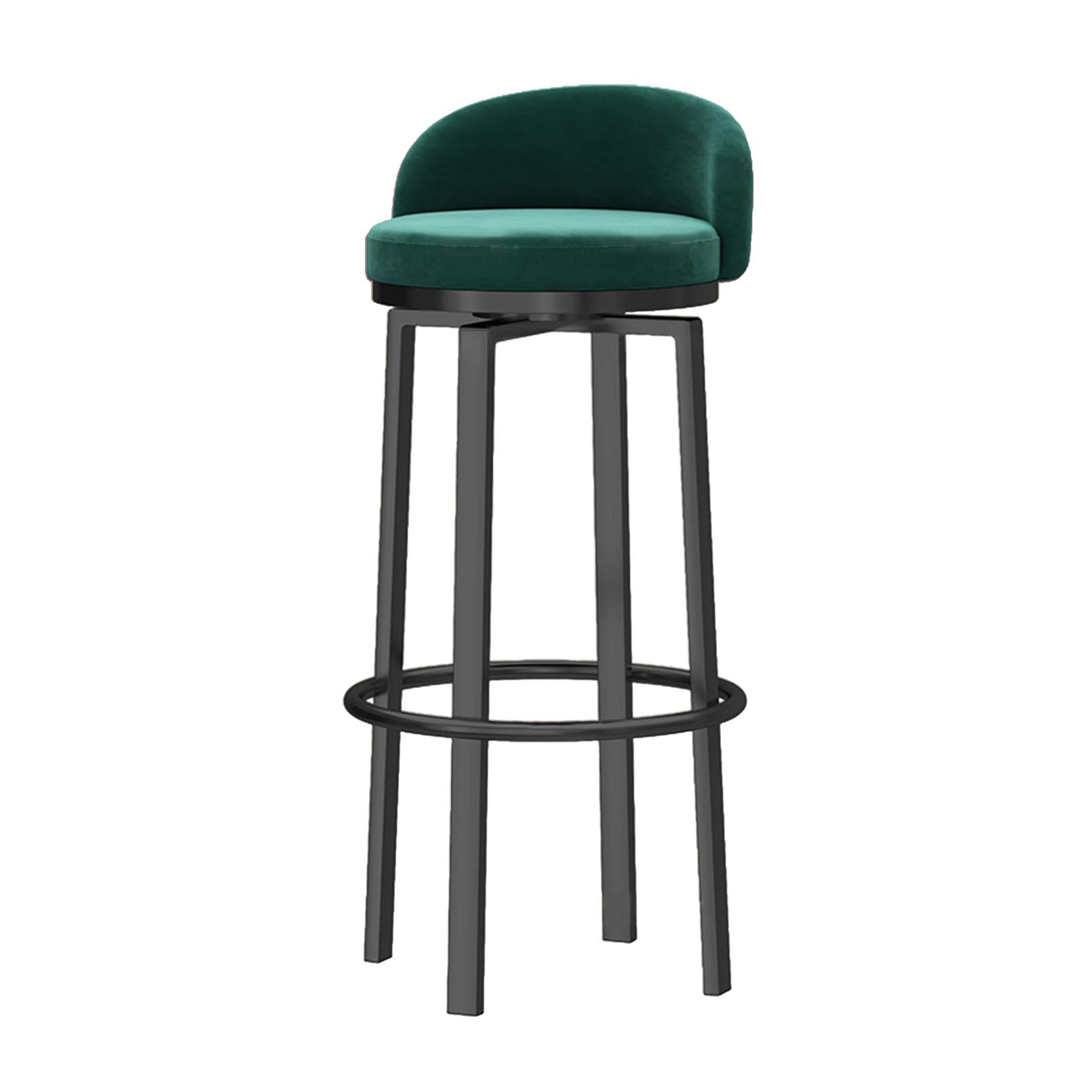 Tabouret de comptoir 65 cm pivotant en velours avec dossier pour petit espace