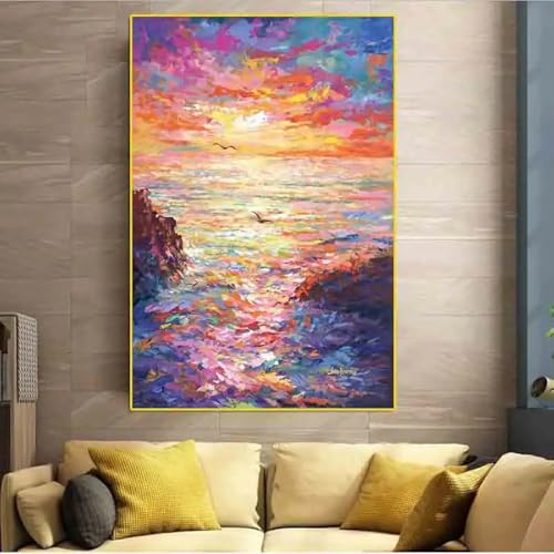 Impressions sur toile grand format de paysage marin avec cadre de finition haut de gamme