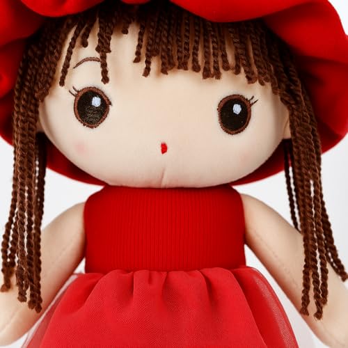 Image of Fun4you Candy Anushka Doll Princess (35 cm) Stuffed Soft Doll for Baby Girls | Adorable Plush Toy | Perfect Cuddly Companion for Kids | Ideal Gift for Birthdays and Special Occasions (Red)