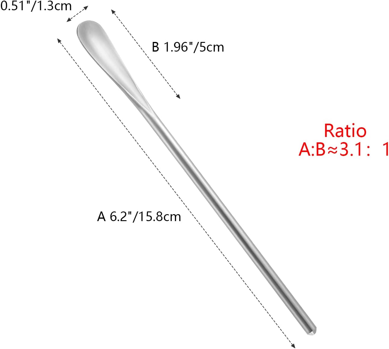 6.2Inch/15.8cm Coffee Stirrers Spoon,Silver Stainless Steel 304# Coffee Stir Sticks,Round Solid Handle Cocktail Beverage Iced Tea Stirring Stick,Drink Mixing Spoon,Set of 4 - Image 2