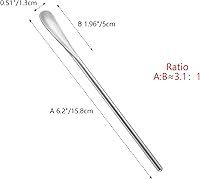 Vista 2 de Cuchara agitadora de café de 6.2 pulgadas/6.2 in, acero inoxidable plateado 304#, palitos agitadores de café, mango sólido redondo para bebidas