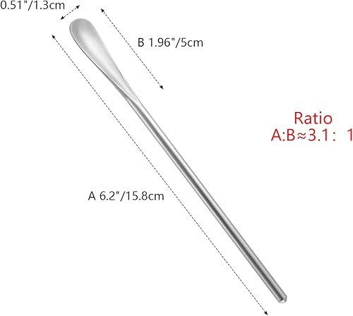 Miniatura 2 de Cuchara agitadora de café de 6.2 pulgadas6.2 in, acero inoxidable plateado 304#, palitos agitadores de café, mango sólido redondo para bebidas de