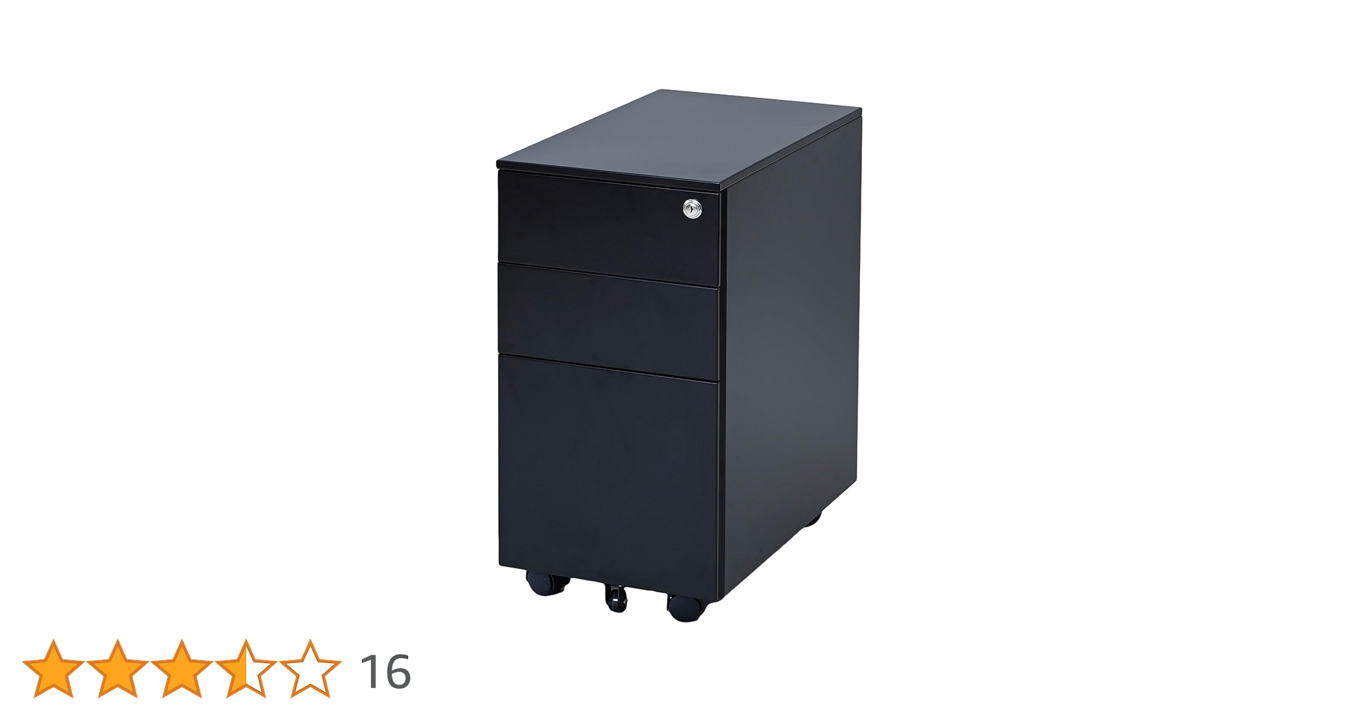 YAMAZEN サイドキャビネット RKD-30(MBK) 山善(YAMAZEN) スチール サイドキャビネット 3段 幅300×奥行500