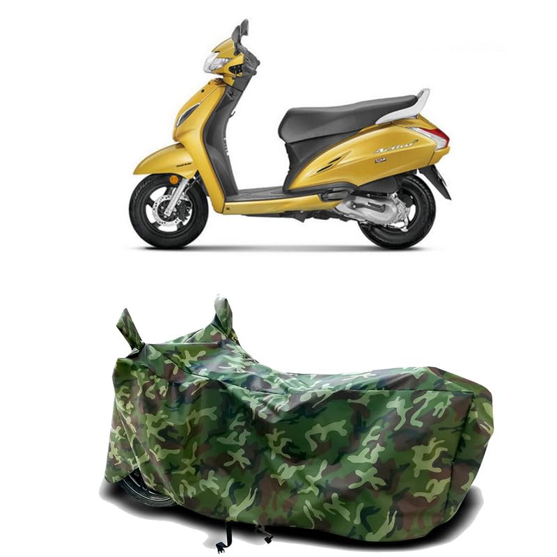 Image of DUFFEL-100% Heat Protection Two Wheeler Bike /Scooty Body Cover for Honda Activa 6G Water Resistance /UV-Rays /Birds Dropping /Scratchproof /Dust Proof /Waterproof[Green Jungle Print]