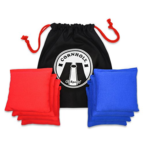 GoSports Official Regulation Cornhole Bean Bags Set (8 All Weather Bags) - Red/Blue