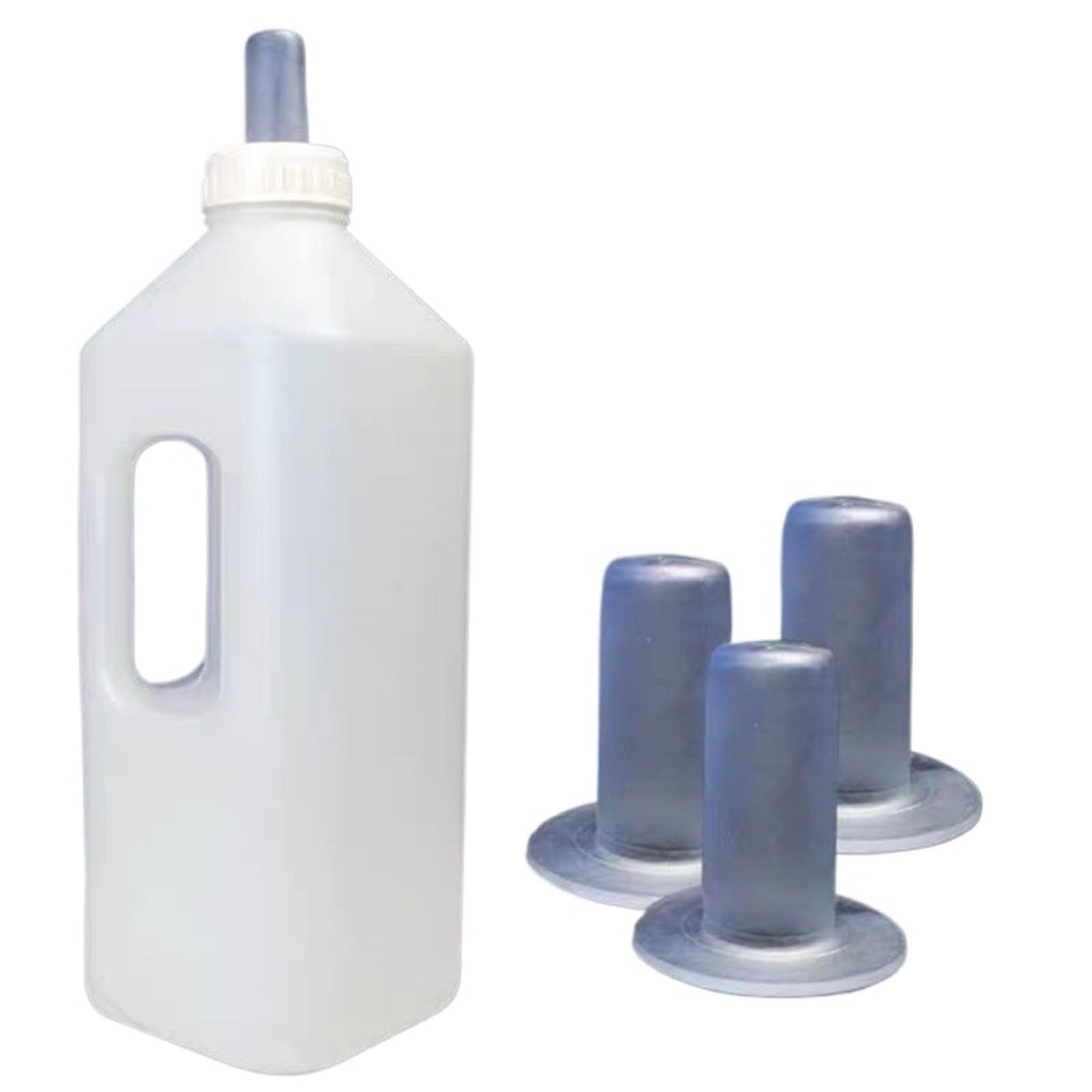Butelka do karmienia jagniąt, Butelka do karmienia jagnięciny, cielęcia i kozy Silikonowa 1L 2L 2,5L 3L 250ml z 5 smoczkami(5L)