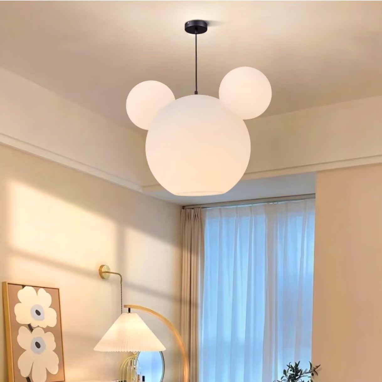 Lindo Oso PE Lámpara Colgante Lámpara De Dibujos Animados Blanca Lámpara De Techo Creativa para Habitación Infantil Luz Cálida para Dormitorio Habitación para Niños Y Niñas