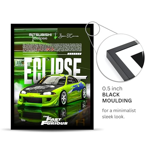 Image of Posternet MITSUBISHI Eclipse Wall Poster Frames | 8 x 12 inch | Fast and Furious Themed JDM Cars | Hanging Wall Artwork Frames for Living Room, Bedroom, Office and Etc