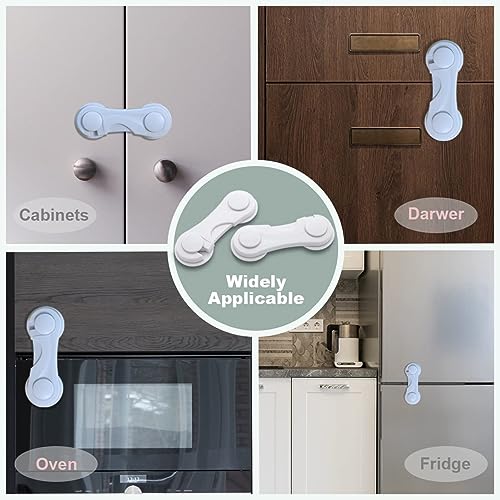 RYMAUP® 6er Pack Kindersicherheitsschrank Schubladen, Schrank- und Schubladensperren, Starkes Klebeband, Kein Bohren, Langlebig, Weiß, Ideal für Möbel, Küche, Schranktür