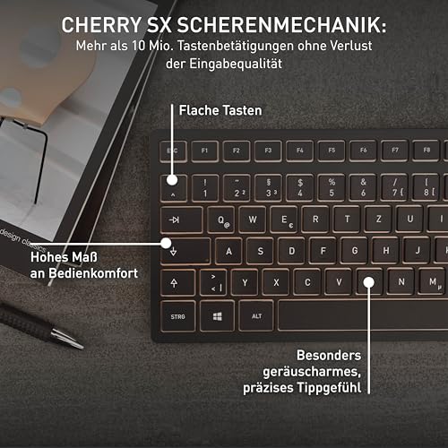 CHERRY DW 9100 Slim, Kabellose Tastatur und Maus, Deutsch QWERTZ, Schwarz – Ansicht 5