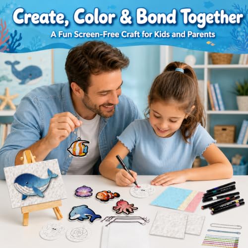 Image of MZYTOZA Magic Foam Texture Painting Kit - 3D Art Craft Magic Puffs Paint Kit, 15 Mess-Free Paint by Number Craft for Kids (Blue)