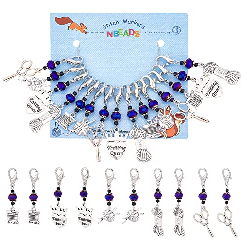 NBEADS 15 Pcs Knitting Stitch Markers, 5 Styles...