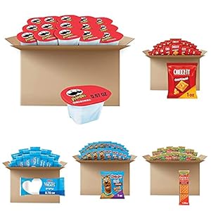 Pringles Potato Crisps Chips with Cheez-It Original Baked Snack Cheese Crackers, Kellogg’s Keebler Sandwich Crackers,Kellogg’s Scooby-Doo Graham Cracker Snacks,Kellogg’s Rice Krispies Treatss