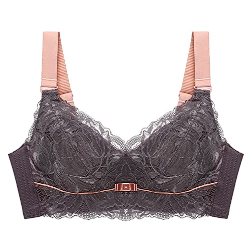Soutien-gorge minimiseur en dentelle violet foncé taille 80C pour poitrine complète WENJUN