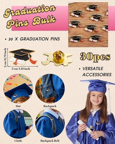Image of Graduation Pins Bulk with Storage Bag for Class of 2026 Graduation Cap Diploma Enamel Pins for Backpack Hat Jackets Congrat Grads Gifts for Students Teachers Classmates 2026 Graduation Party Favors