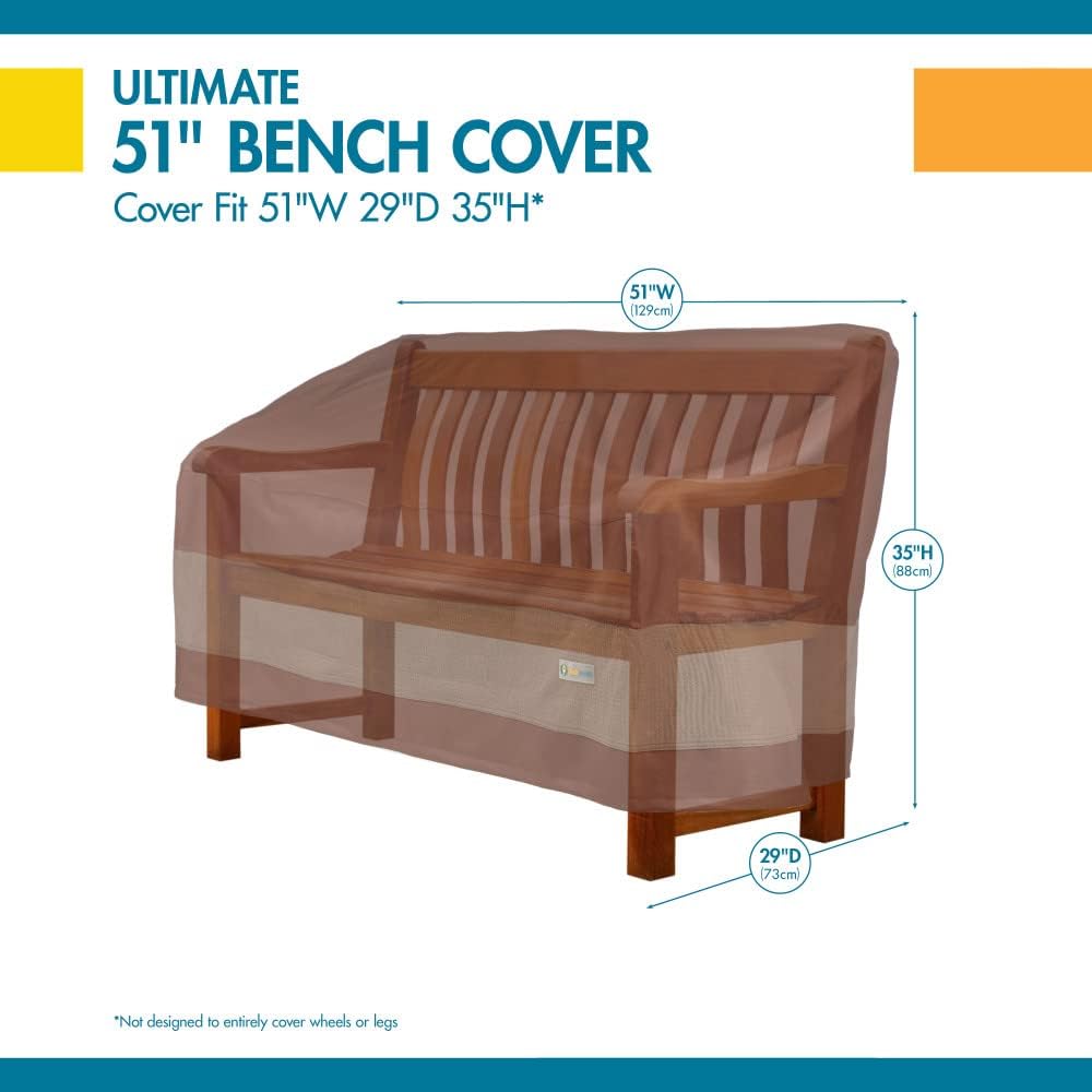 Duck Covers Ultimate Water-Resistant 51 Inch Patio Bench Cover, Outdoor Bench Cover - Image 7