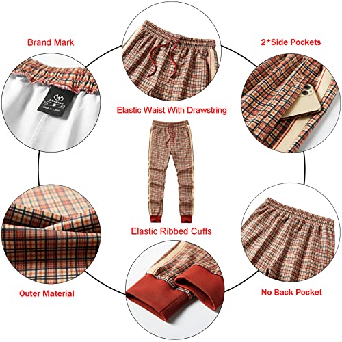 W Jianwang Track Suits For Men Set Jogging Tracksuit Mens Sweatsuits 2 Piece Sport Plaid Jogger Sweat Suits Sports Clothes Jackets And Pants Two-Piece Outfits Red Jw-2701-Xl #TOP6