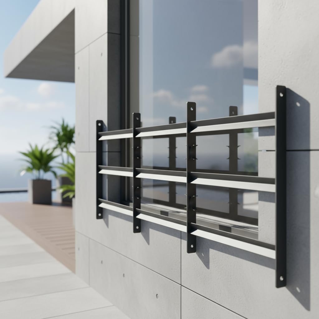 Mucola Fenstergitter Einbruchschutz ausziehbar 45x100-190 cm Silber | Sicherheitsgitter aus verzinktem Stahl, Breite anpassbar, inkl. Montagematerial und Anleitung, für Wohnhaus und Büro