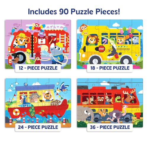 Image of Superplay My Vehicles Puzzle Set for Kids | Progressive Jigsaw Puzzles, Preschool Learning Travel Toy for Boys & Girls, Gift for Ages 4, 5, 6, 7 & 8