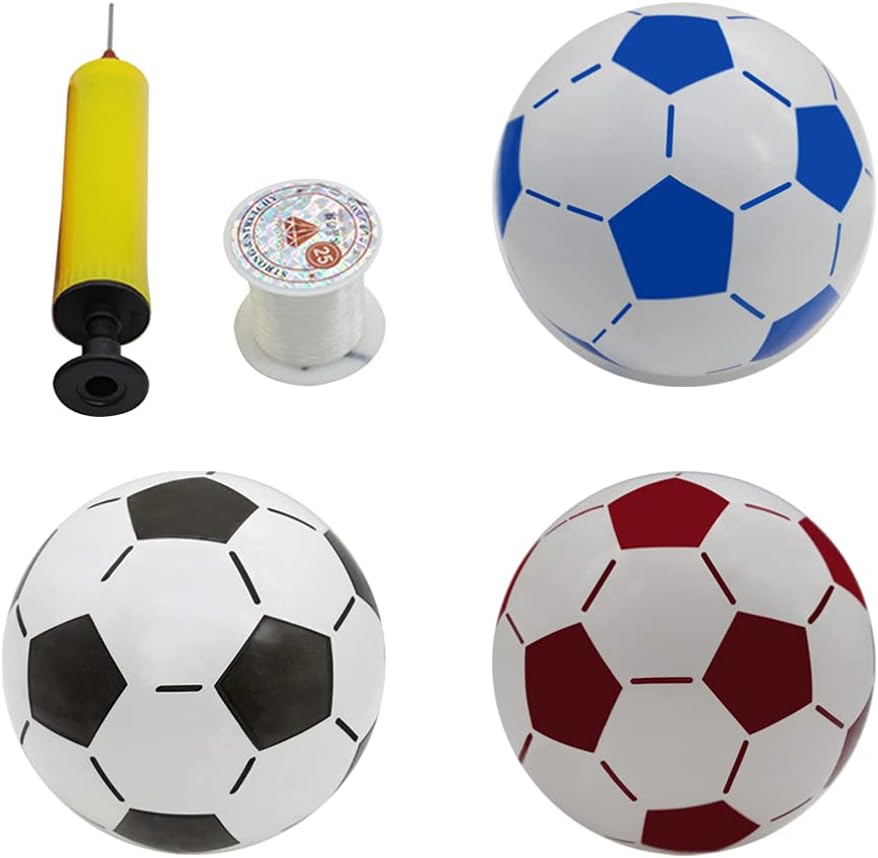 Exceart 6個インフレータブルサッカーボール幼児サッカーおもちゃ夏ビーチプールフロートボールワールドカップパーティーおもちゃの好意とランダムインフレータと文字列 人気満点