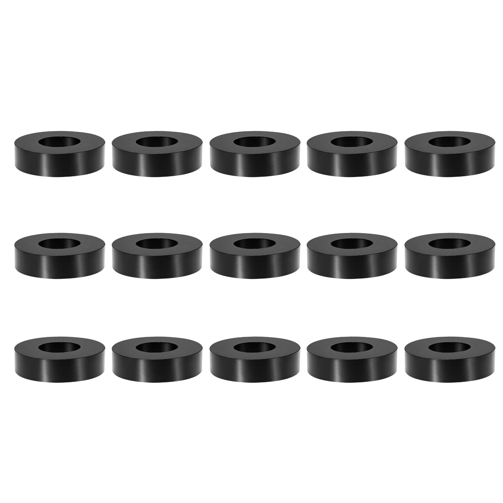 YELARXI Multi Purpose Rubber Spacer, 18mm ID x 38 OD x 10mm t Neoprene Round Anti-vibration Isolation Pads Bushings Spacer Washer Fit for HVAC Bolts Car Accessories (15 Pcs)