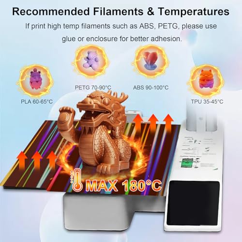 Image of IdeaFormer-3D H1H Smooth Build Plate for Bambu Lab A1 Mini, Rainbow Streak+Phantom Double Sided Textured Spring Steel Sheet 184x184mm for Bambulab A1 Mini