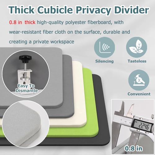 Panel de privacidad para oficina, divisor de escritorio para estaciones de trabajo, oficina en casa, 12 x 65 pulgadas, división acústica ajustable, soluciones modernas de espacio de trabajo