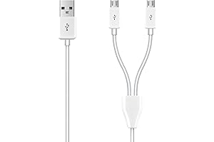 Short USB Data Transfer Stepper, 2 in 1 A Connection, Dual Micro USB Adapter