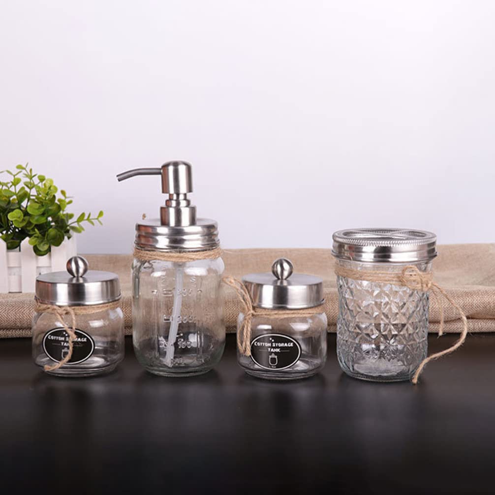 FRCOLOR Vasos para Cepillos De Dientes Accesorios De Baño Botella De Loción De Vidrio Porta Hisopos para Baño y Aseo Personal