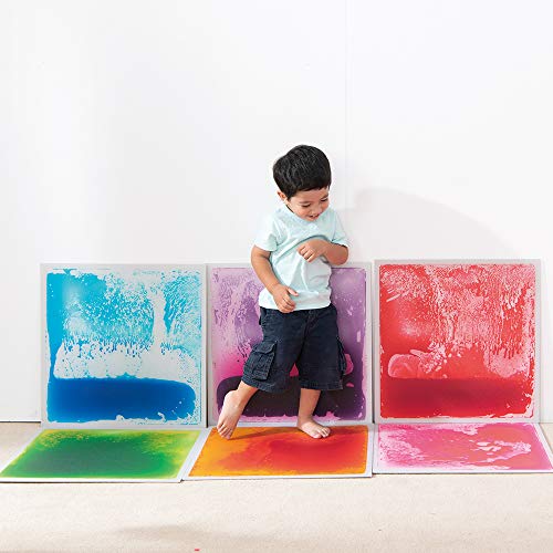 Crystiles 12 Inch X 12 Inch (30cm X 30cm) Colorful Liquid Floor Tile Mat for Kids, Pink